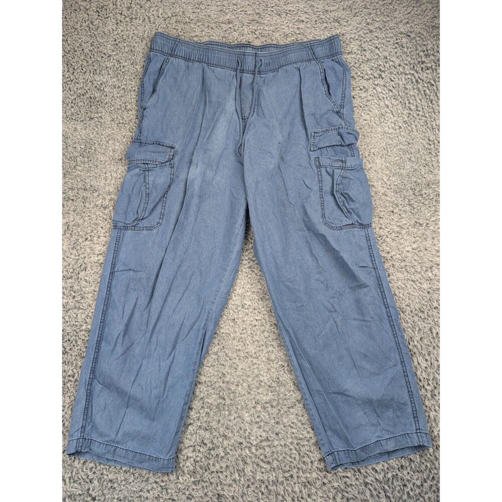 Lucky Brand Pants Women Extra Large Blue Cargo Normcore Relaxed Preppy Casual - Picture 3 of 9